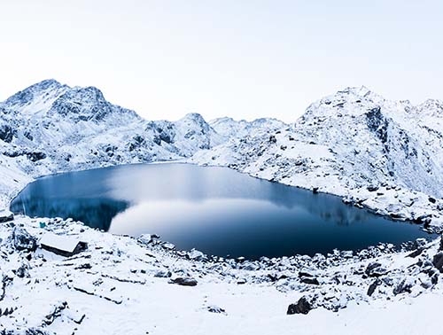 snowy Gosainkunda Lake